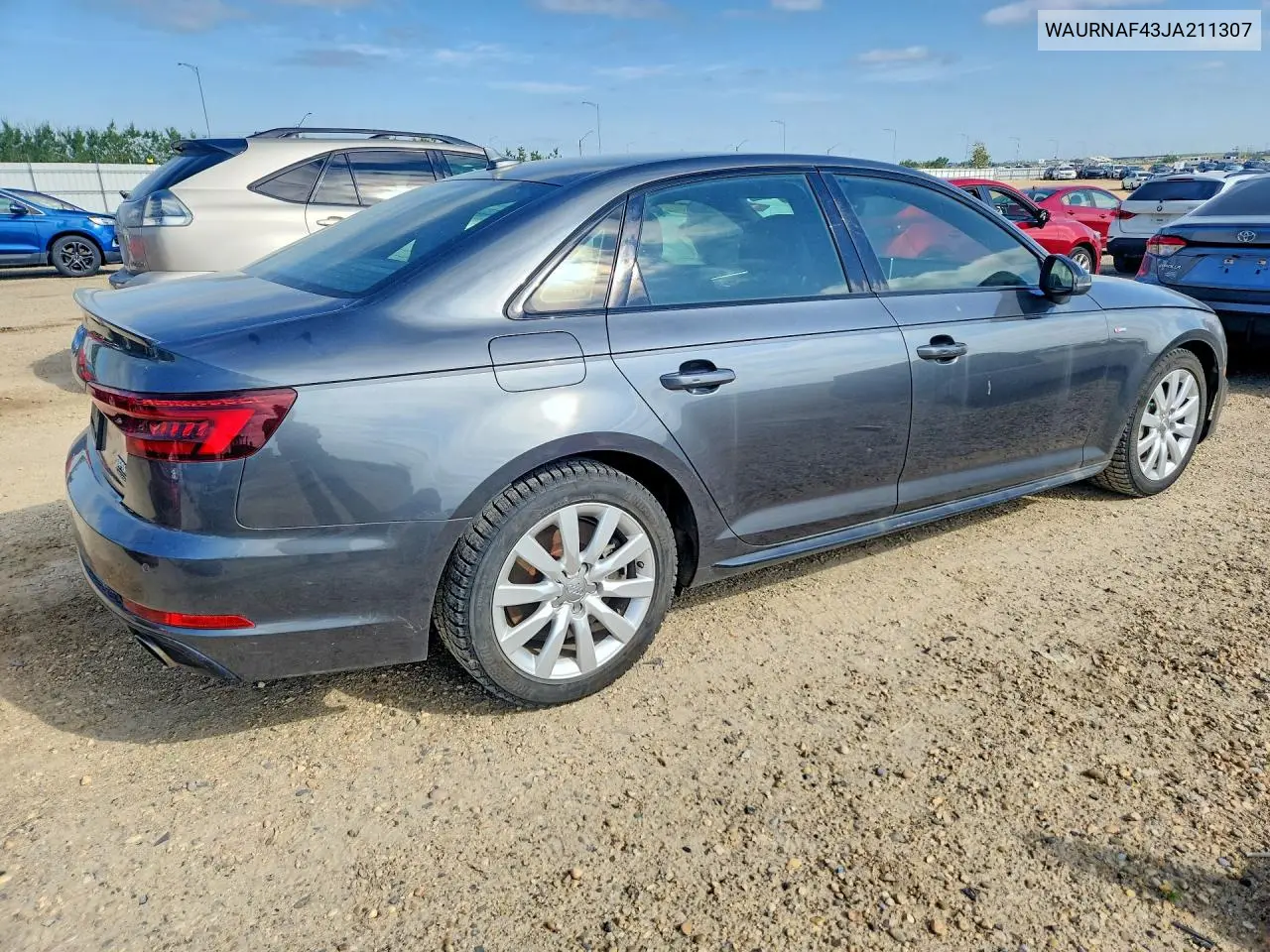 2018 Audi A4 Prestige VIN: WAURNAF43JA211307 Lot: 60566166