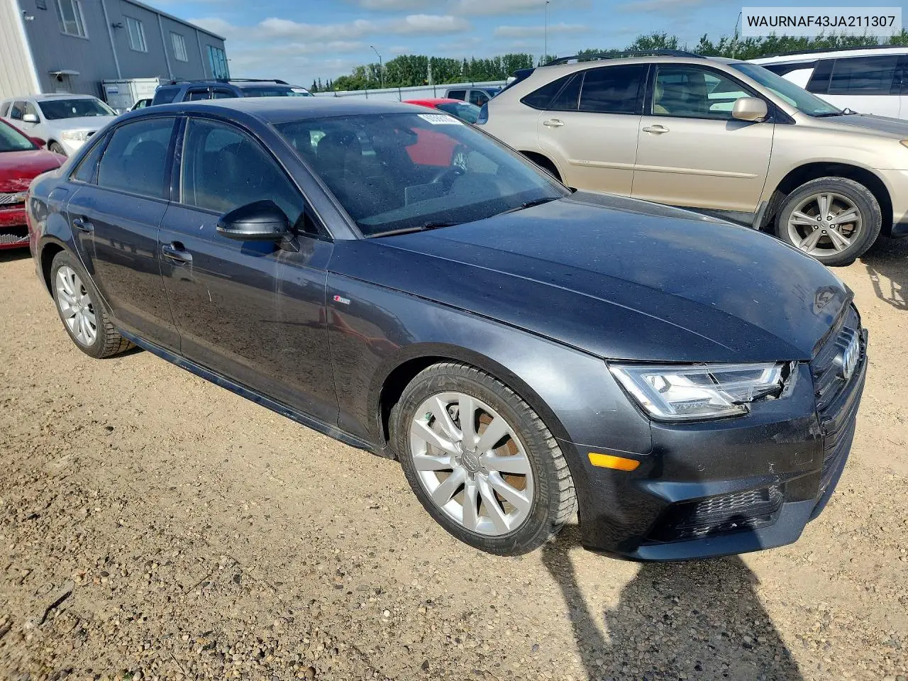 2018 Audi A4 Prestige VIN: WAURNAF43JA211307 Lot: 60566166