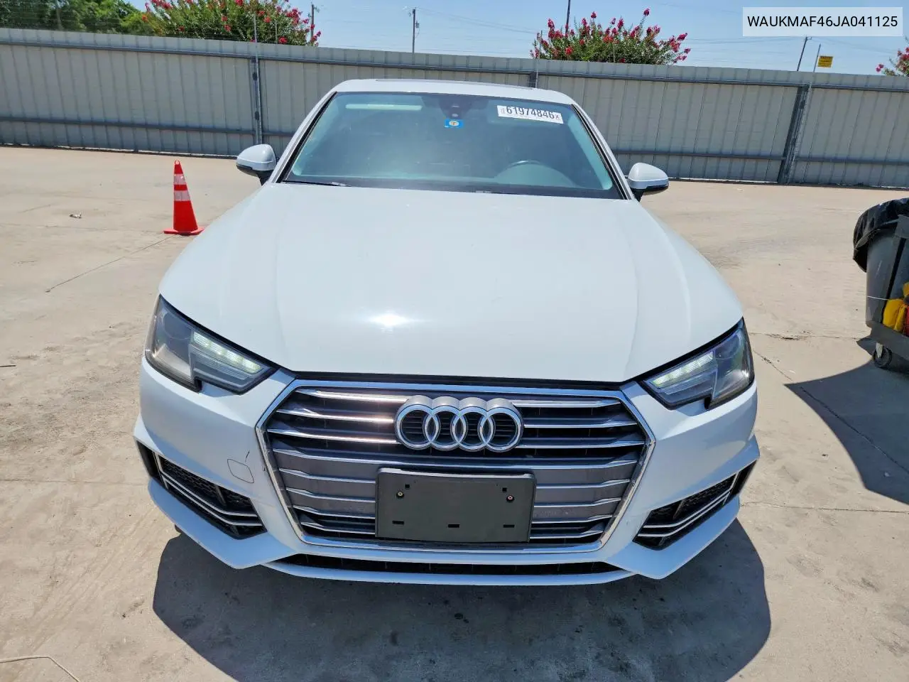 2018 Audi A4 Premium VIN: WAUKMAF46JA041125 Lot: 61974846