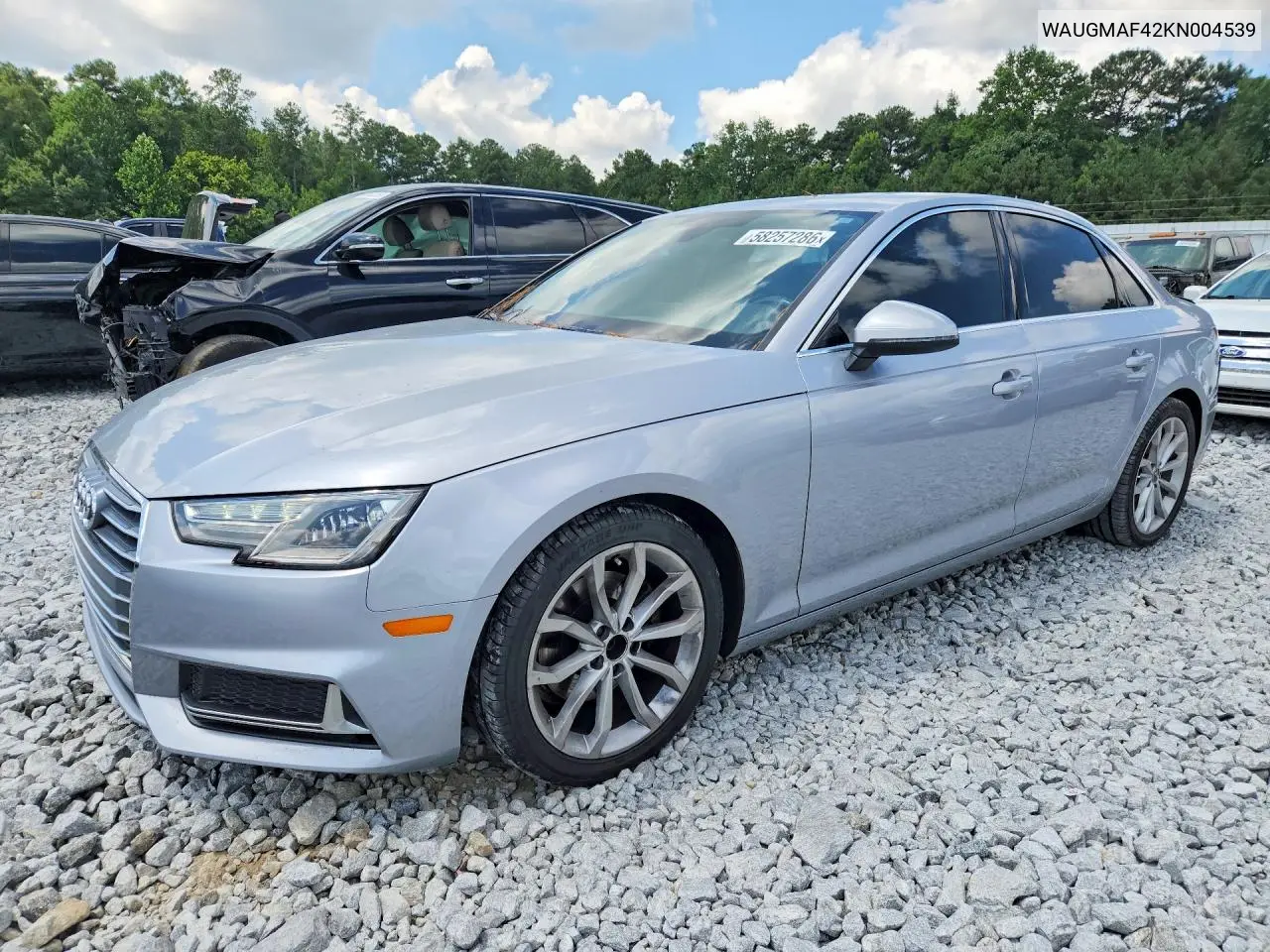 2019 Audi A4 Premium VIN: WAUGMAF42KN004539 Lot: 58257286