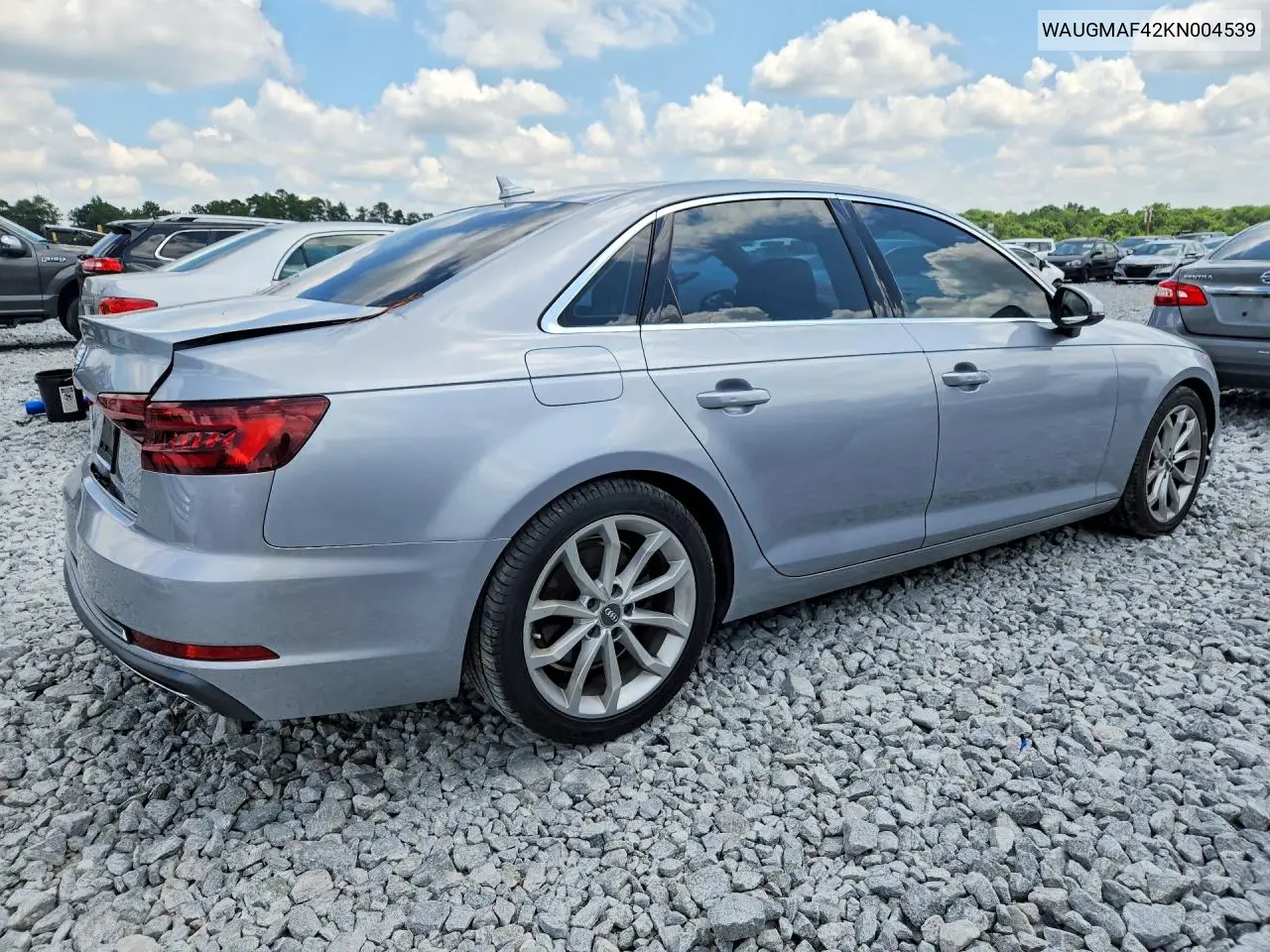 2019 Audi A4 Premium VIN: WAUGMAF42KN004539 Lot: 58257286