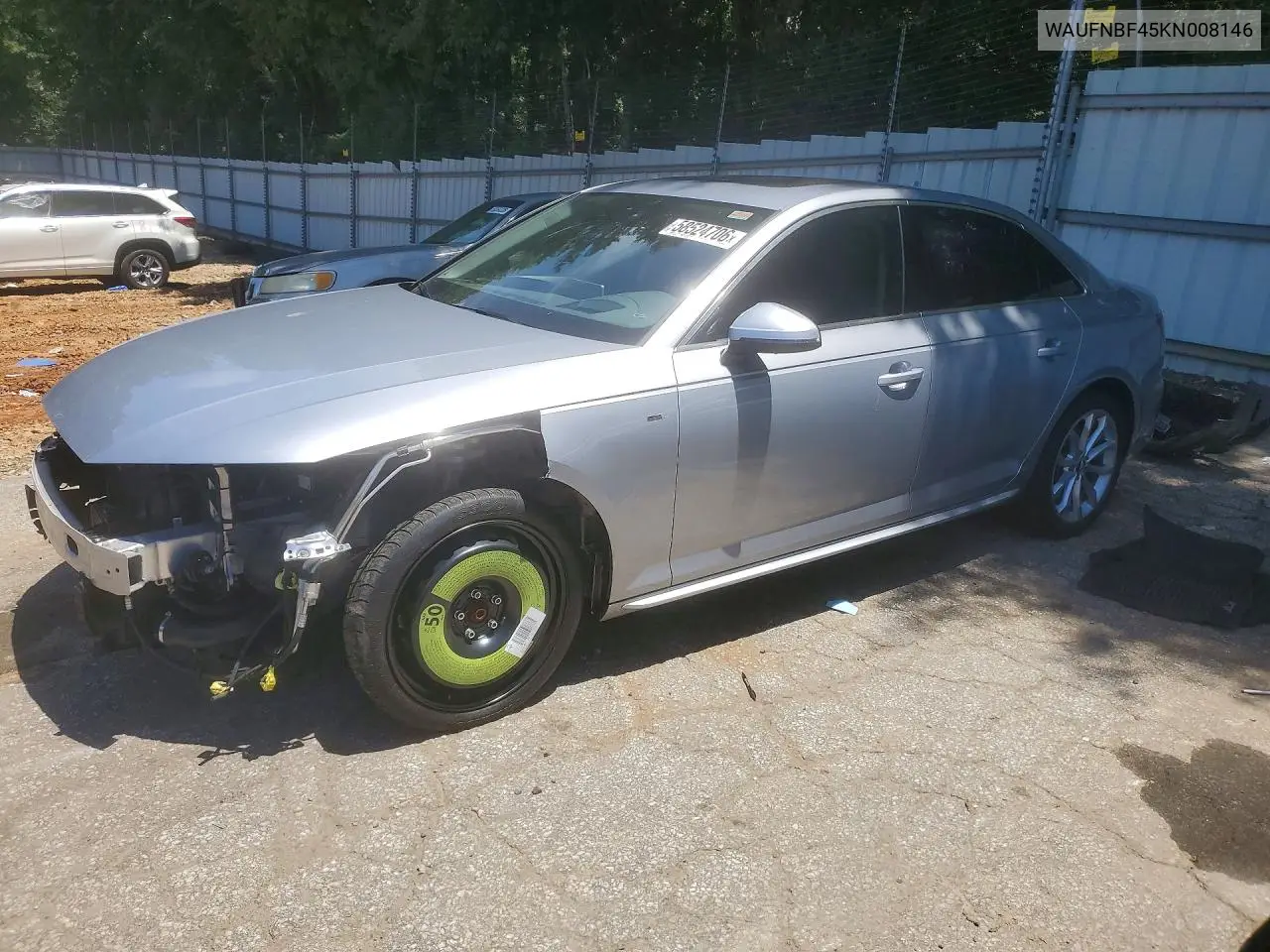 2019 Audi A4 Prestige VIN: WAUFNBF45KN008146 Lot: 58524706