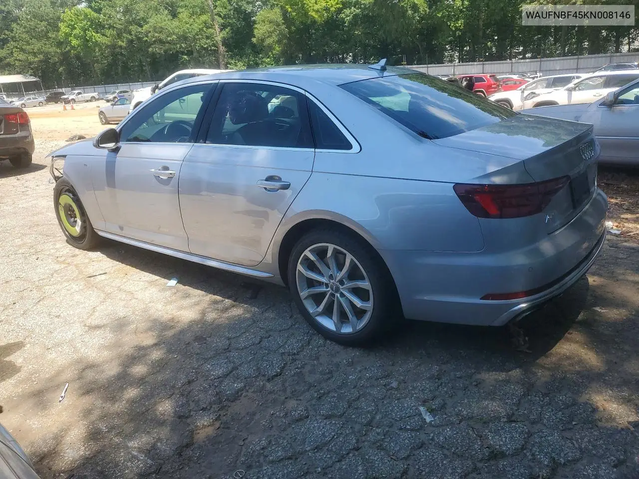 2019 Audi A4 Prestige VIN: WAUFNBF45KN008146 Lot: 58524706