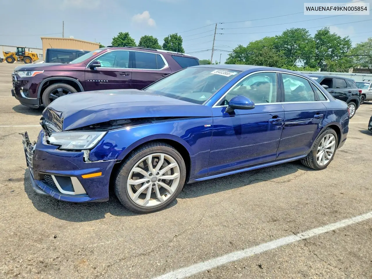 2019 Audi A4 Premium Plus VIN: WAUENAF49KN005854 Lot: 59403866