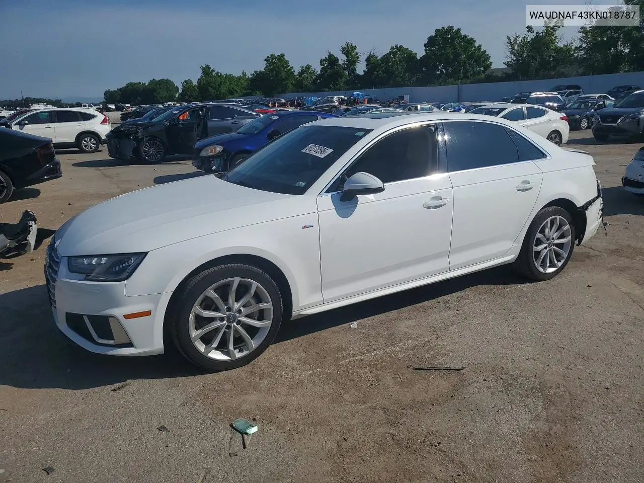 2019 Audi A4 Premium VIN: WAUDNAF43KN018787 Lot: 60270596
