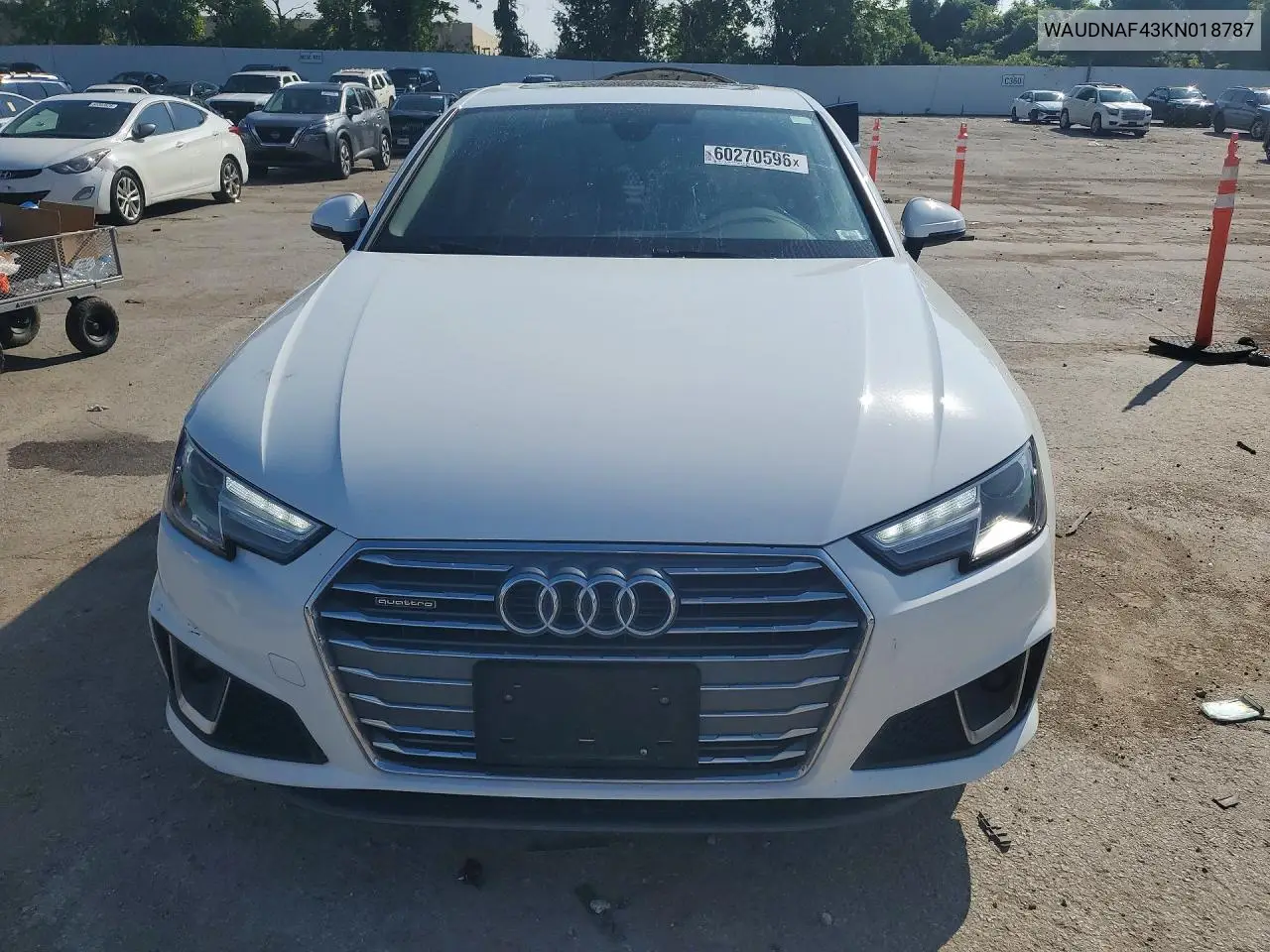 2019 Audi A4 Premium VIN: WAUDNAF43KN018787 Lot: 60270596