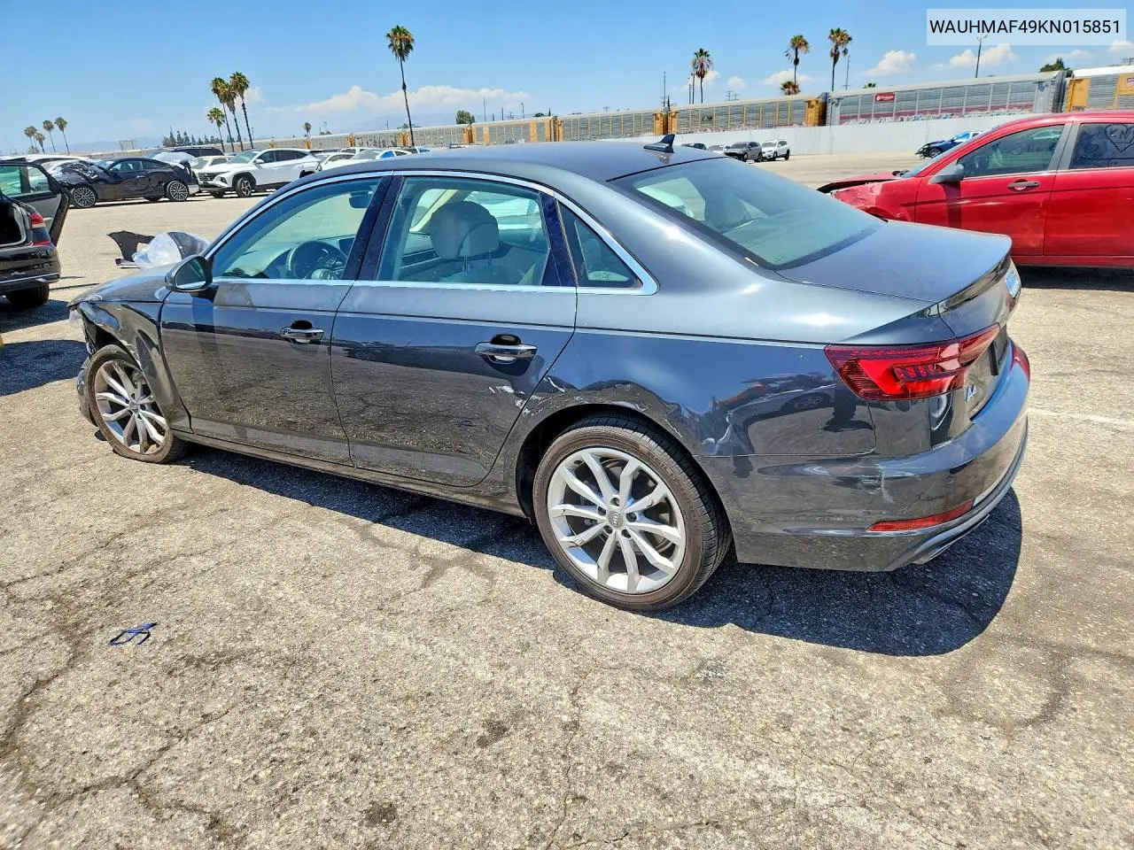 2019 Audi A4 Premium Plus VIN: WAUHMAF49KN015851 Lot: 60632606