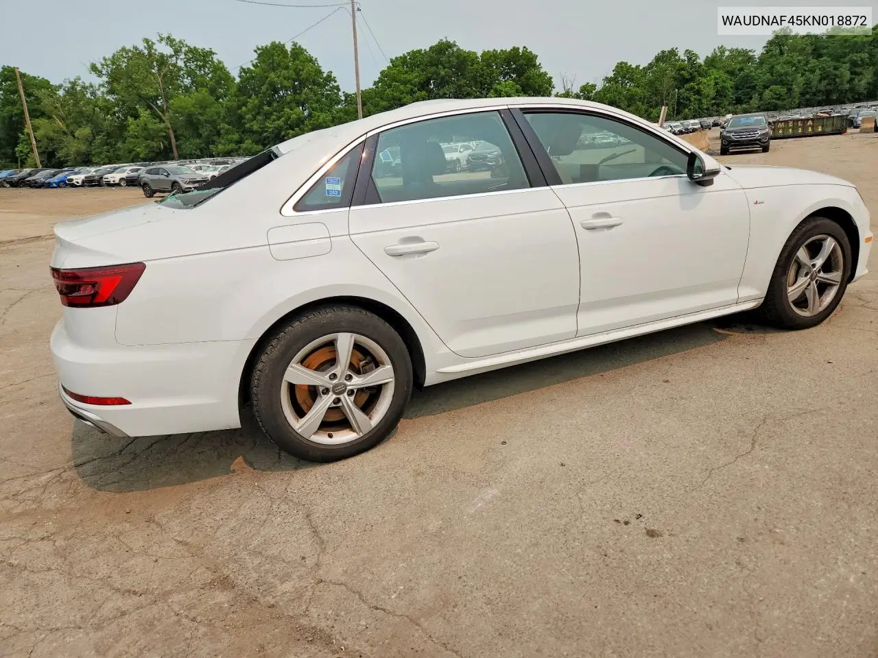 2019 Audi A4 Premium VIN: WAUDNAF45KN018872 Lot: 61043486