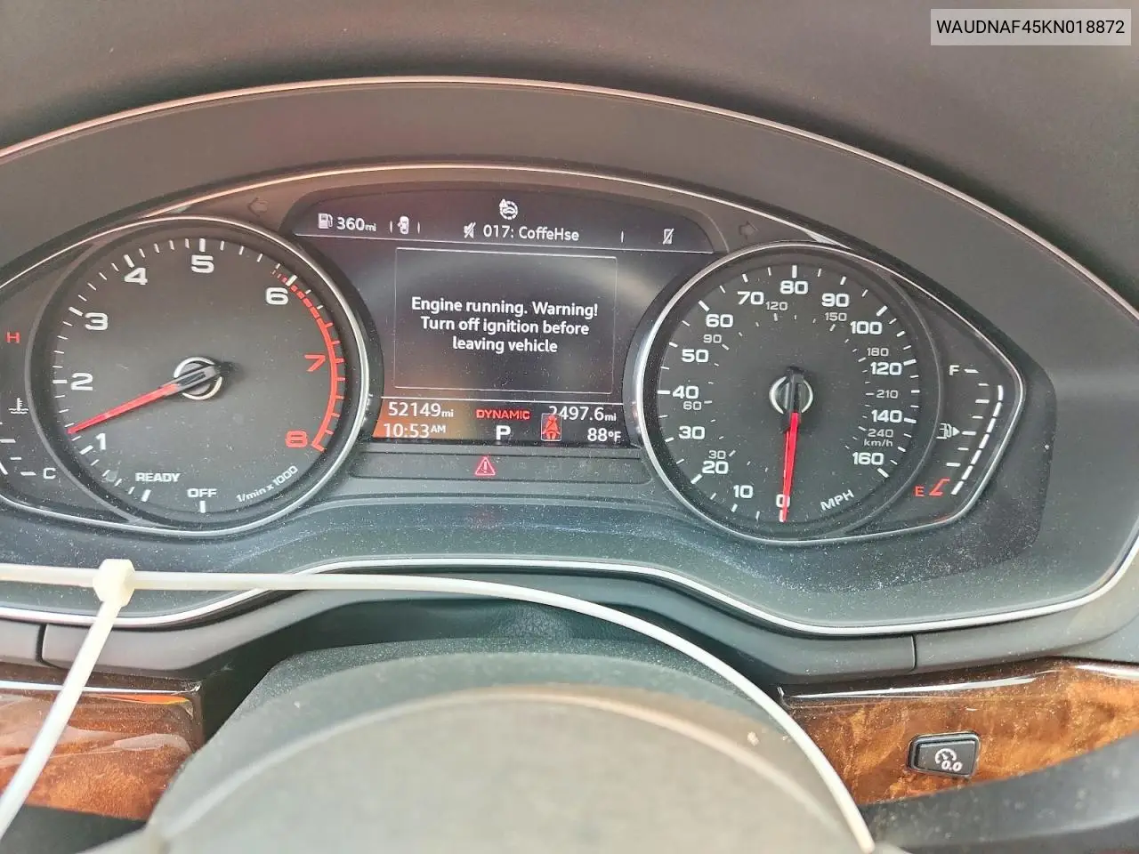 2019 Audi A4 Premium VIN: WAUDNAF45KN018872 Lot: 61043486