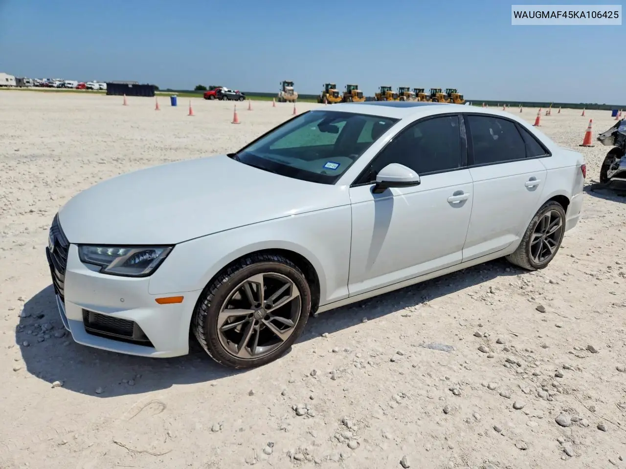 2019 Audi A4 Premium VIN: WAUGMAF45KA106425 Lot: 62398796