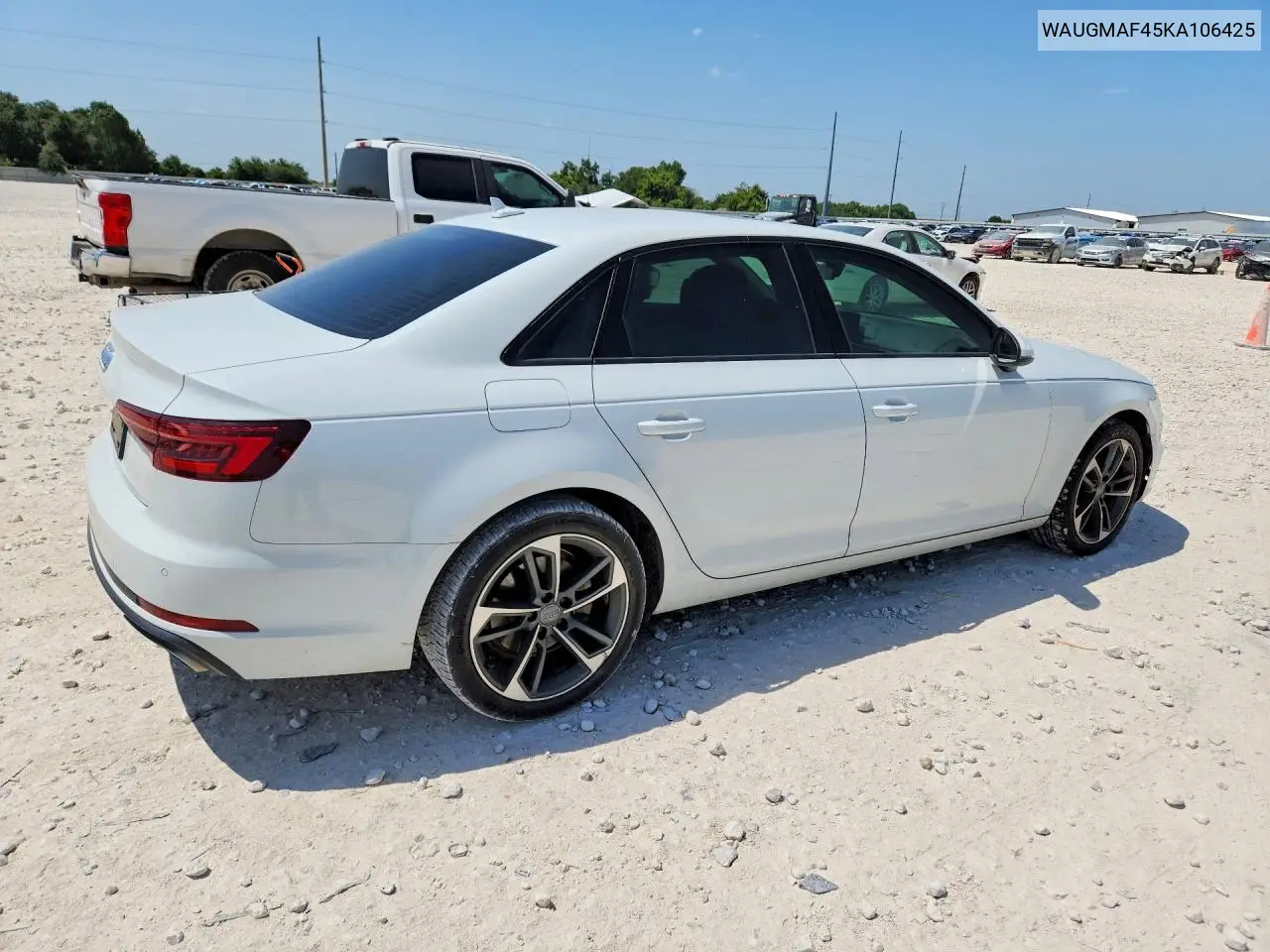 2019 Audi A4 Premium VIN: WAUGMAF45KA106425 Lot: 62398796