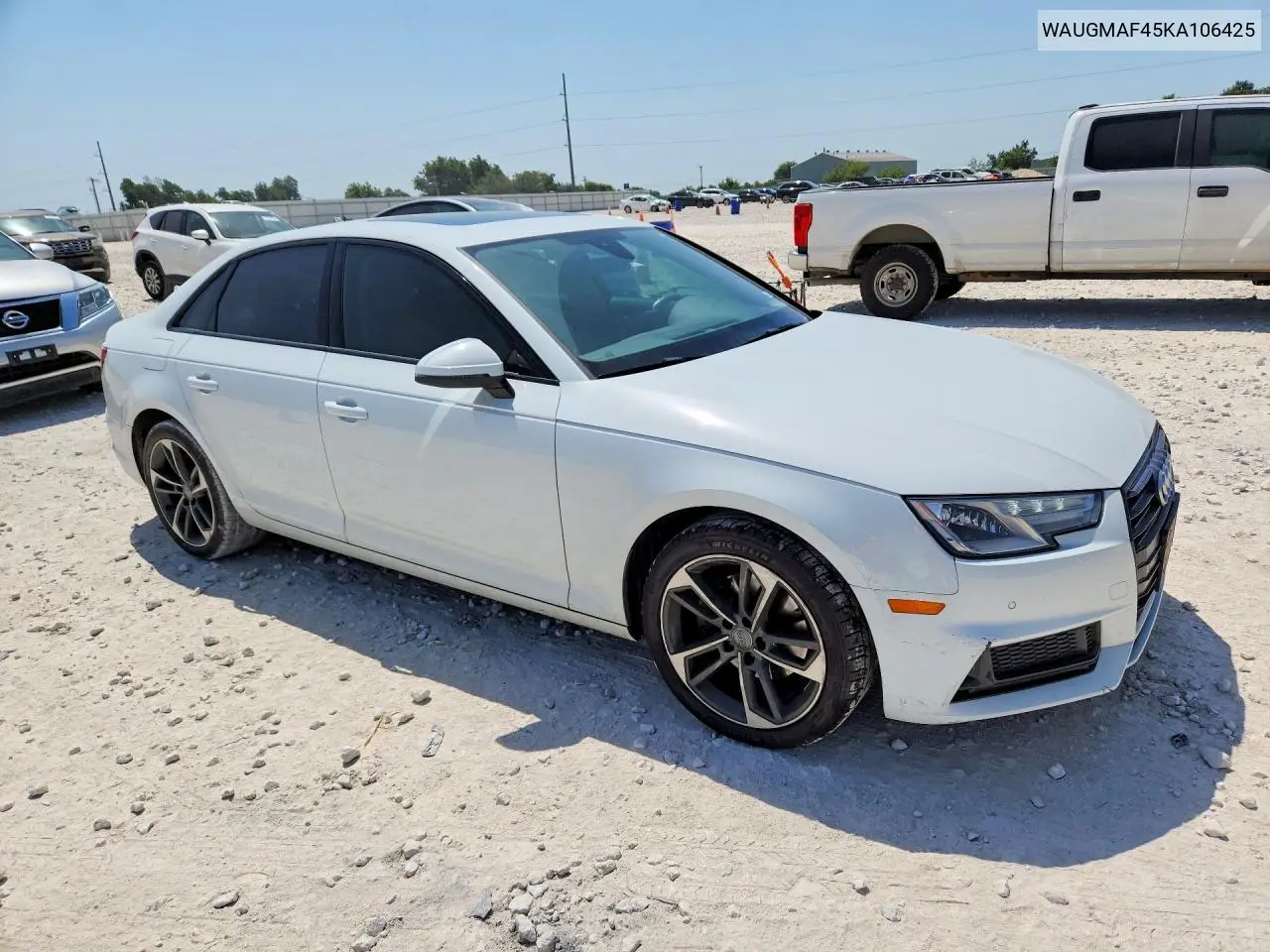 2019 Audi A4 Premium VIN: WAUGMAF45KA106425 Lot: 62398796