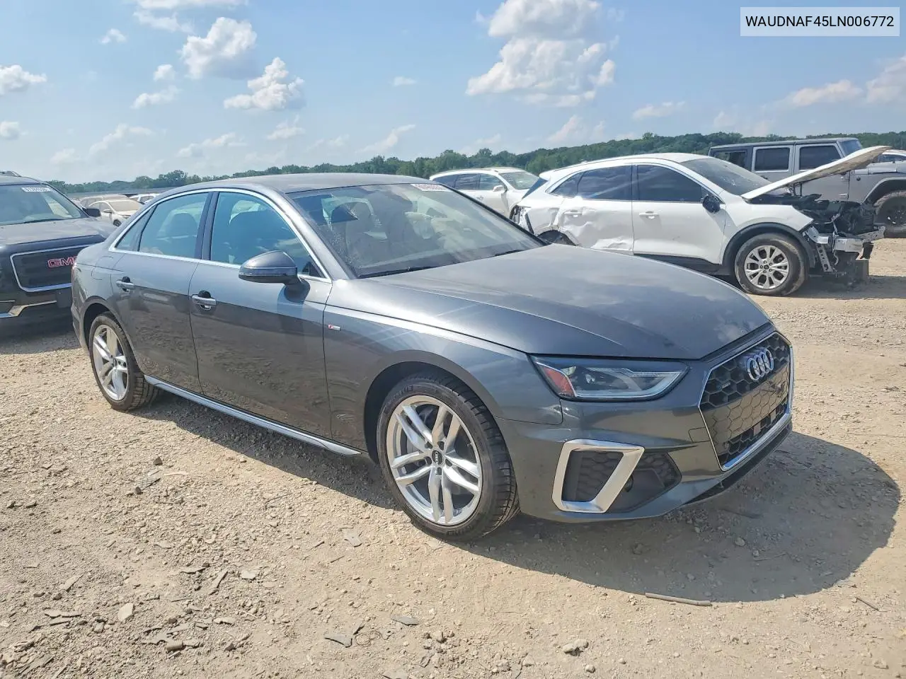 2020 Audi A4 Premium VIN: WAUDNAF45LN006772 Lot: 60460556