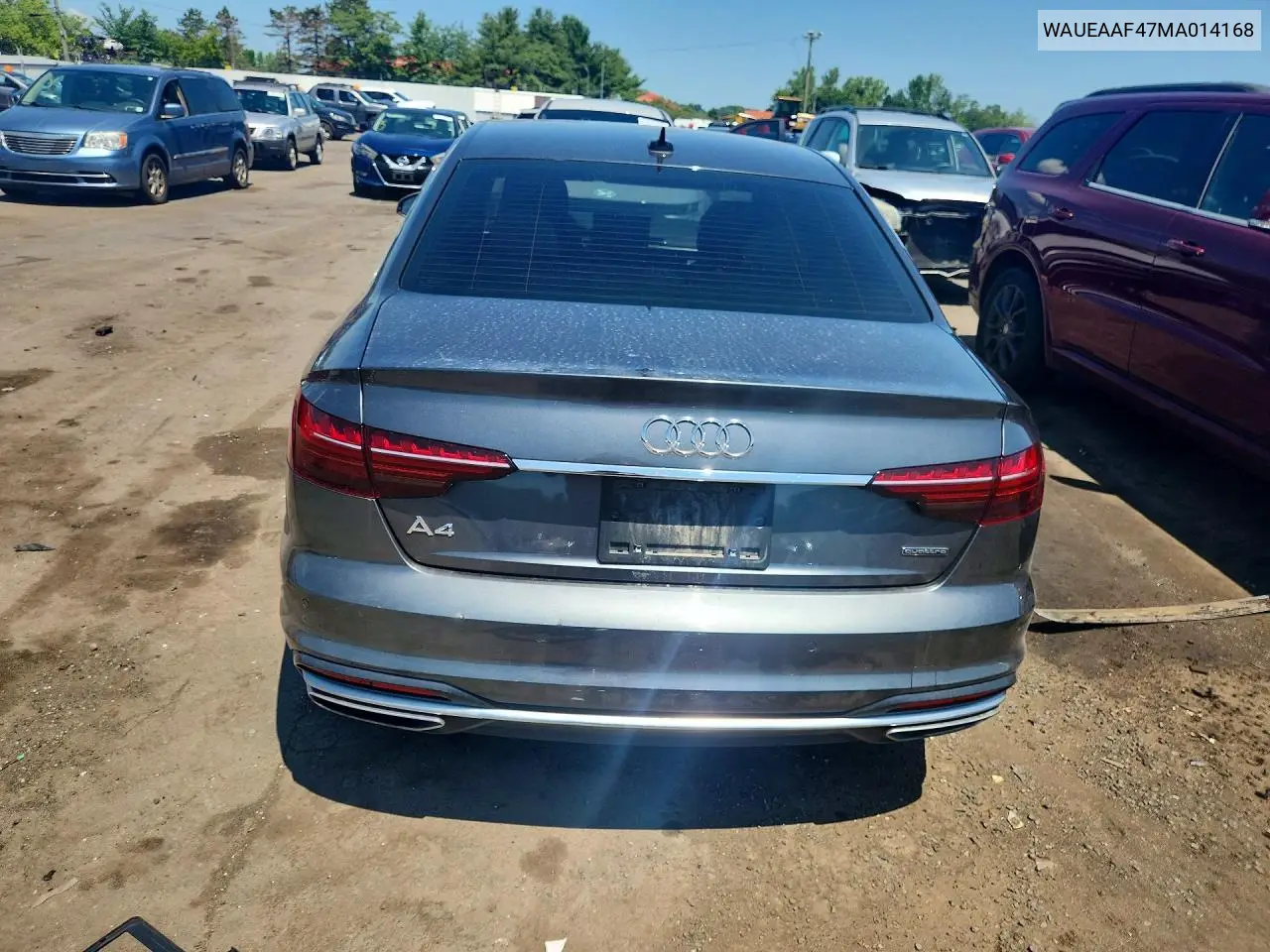 2021 Audi A4 Premium Plus 45 VIN: WAUEAAF47MA014168 Lot: 60001076