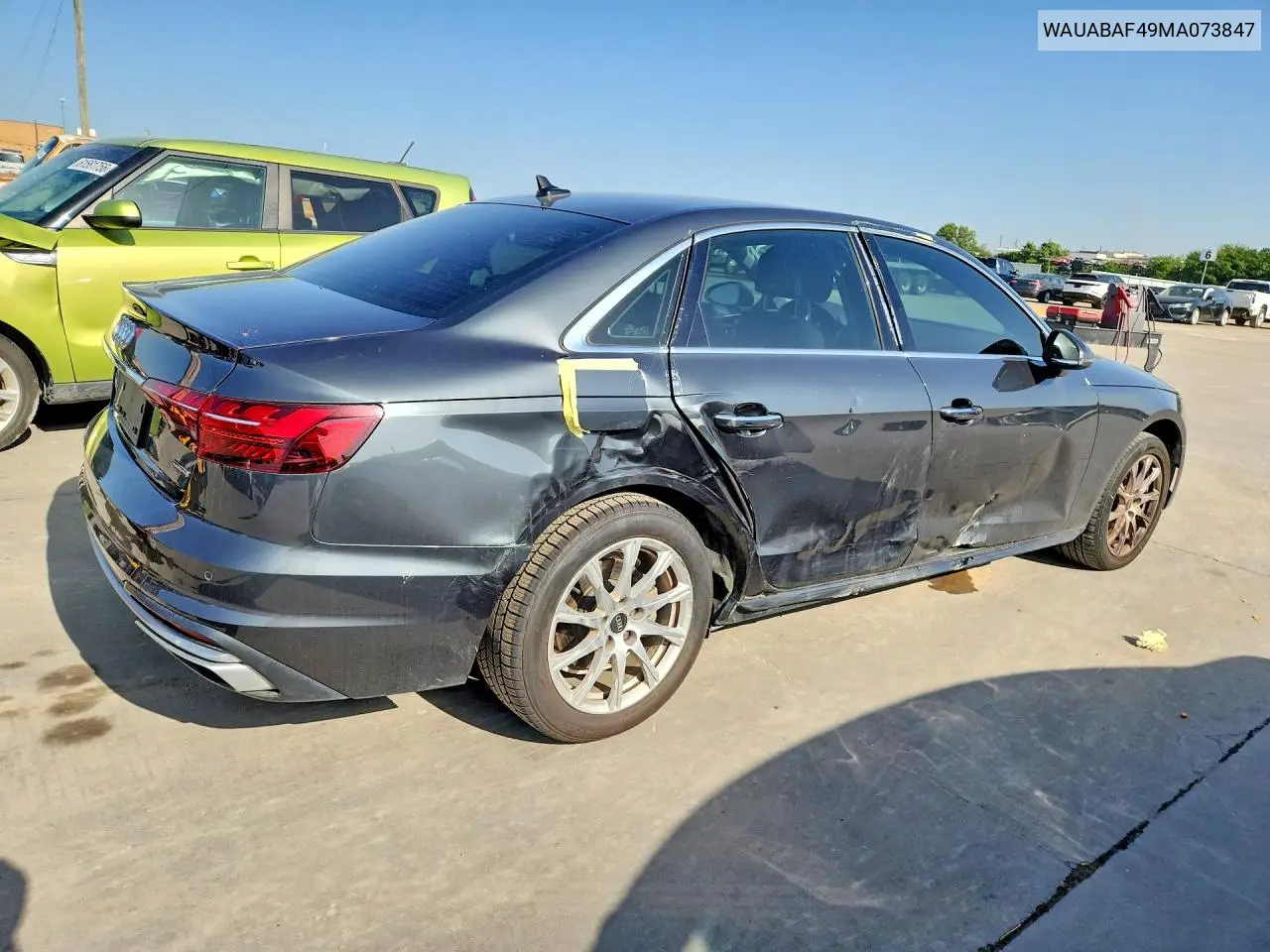 2021 Audi A4 Premium 40 VIN: WAUABAF49MA073847 Lot: 60226506