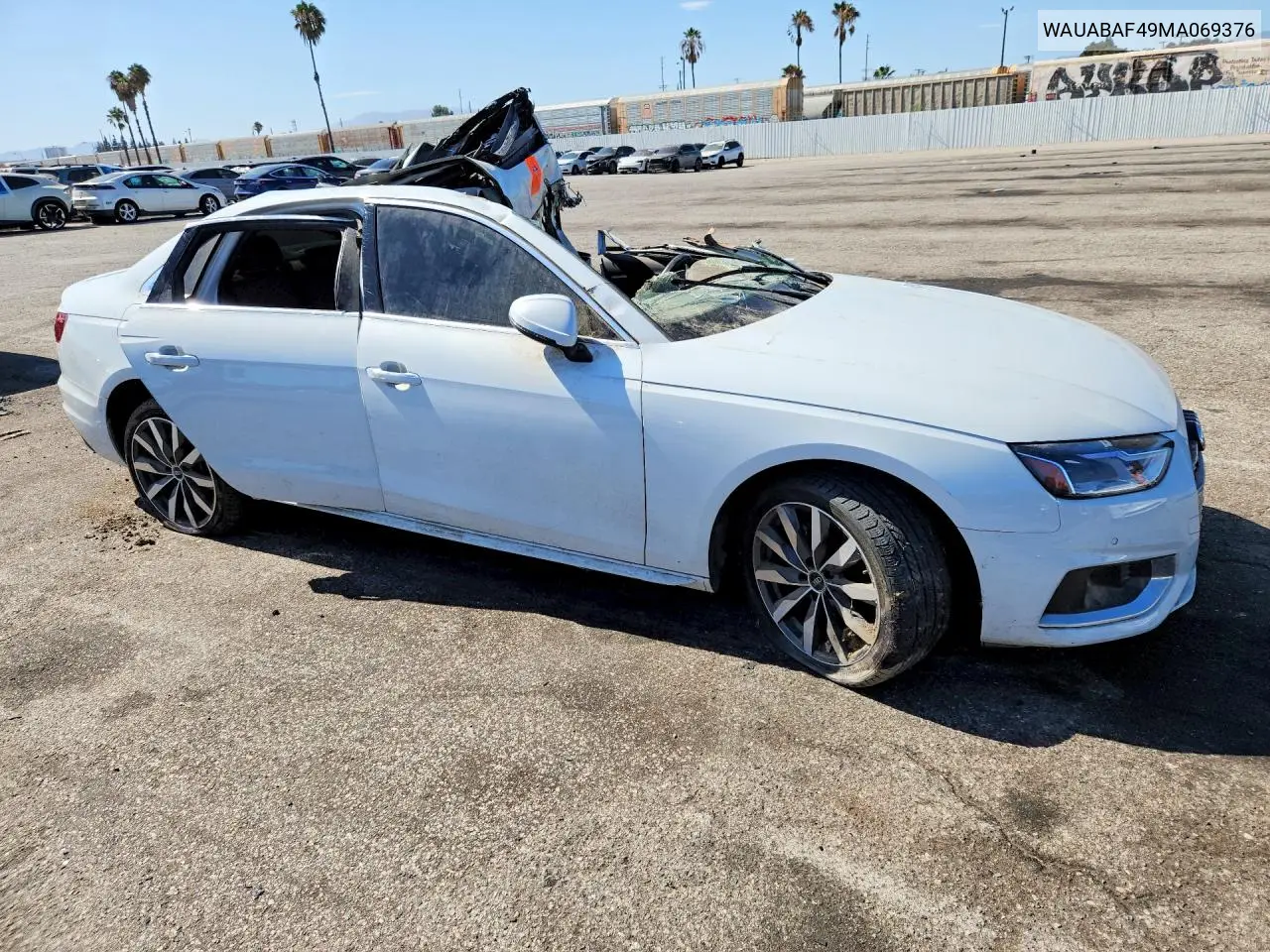 2021 Audi A4 Premium 40 VIN: WAUABAF49MA069376 Lot: 61407096