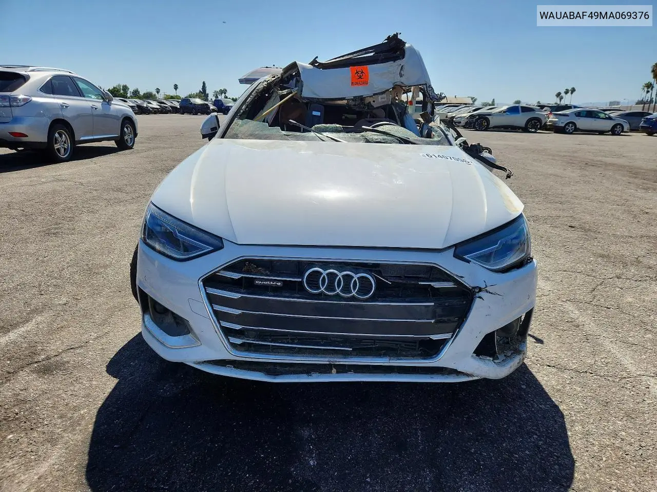 2021 Audi A4 Premium 40 VIN: WAUABAF49MA069376 Lot: 61407096