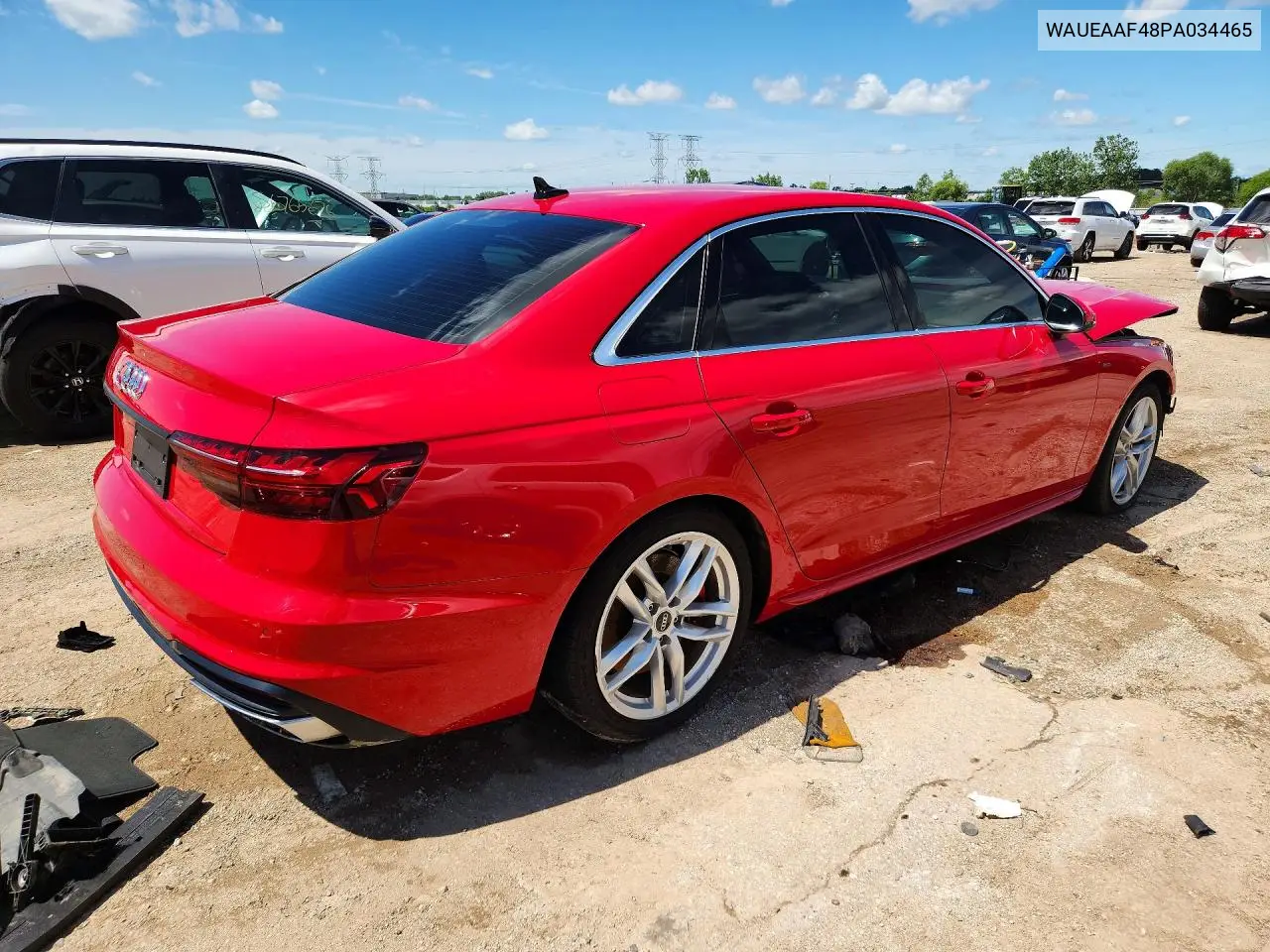 2023 Audi A4 Premium Plus 45 VIN: WAUEAAF48PA034465 Lot: 58559666