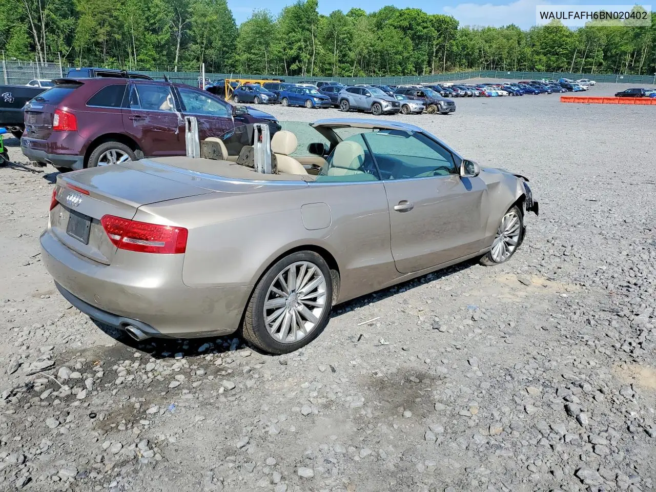 2011 Audi A5 Premium Plus VIN: WAULFAFH6BN020402 Lot: 56543986