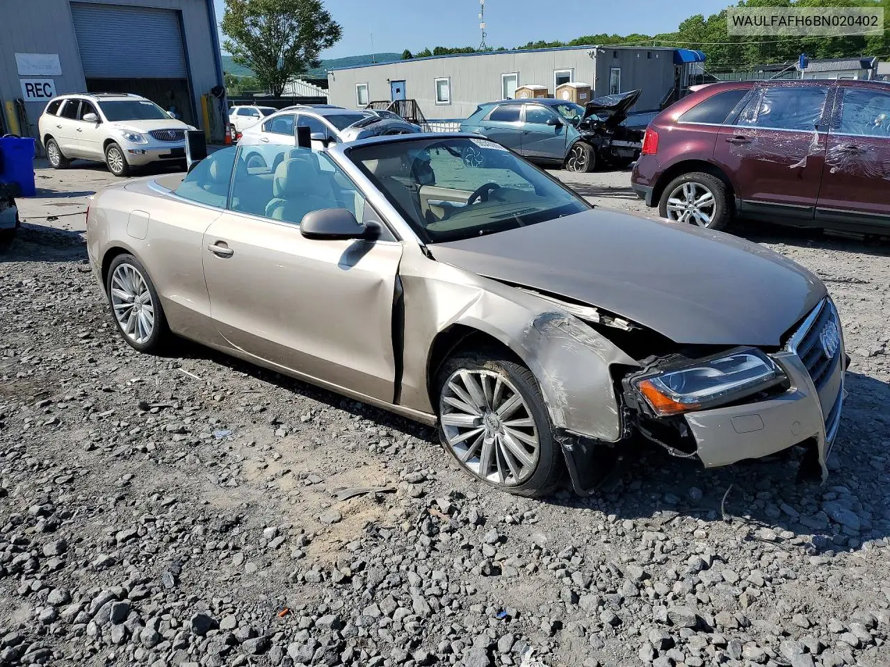 2011 Audi A5 Premium Plus VIN: WAULFAFH6BN020402 Lot: 56543986