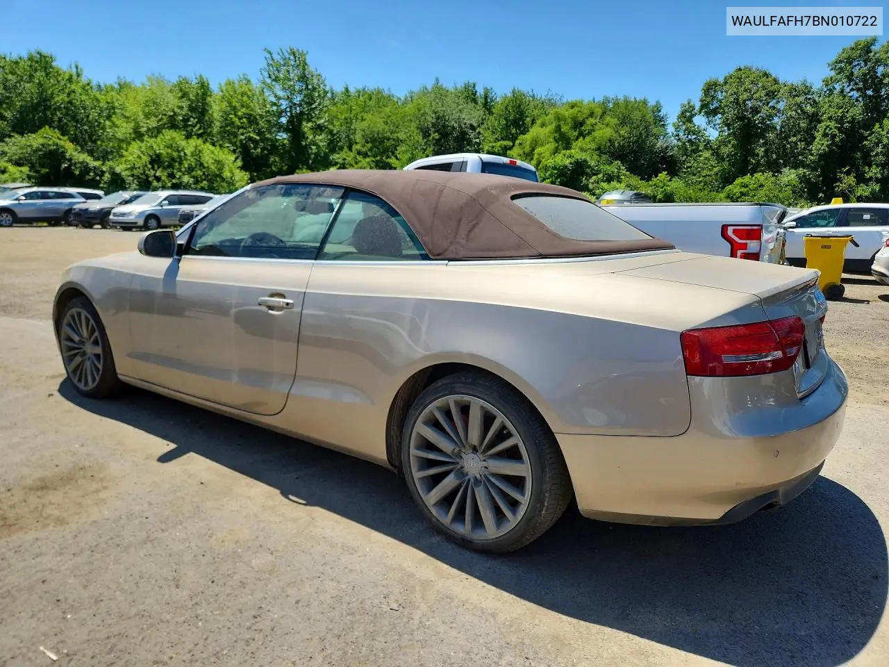 2011 Audi A5 Premium Plus VIN: WAULFAFH7BN010722 Lot: 61384906