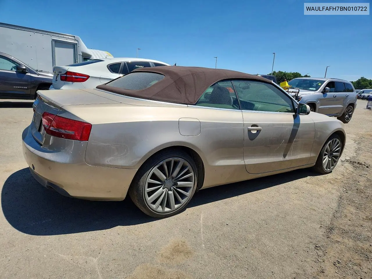 2011 Audi A5 Premium Plus VIN: WAULFAFH7BN010722 Lot: 61384906