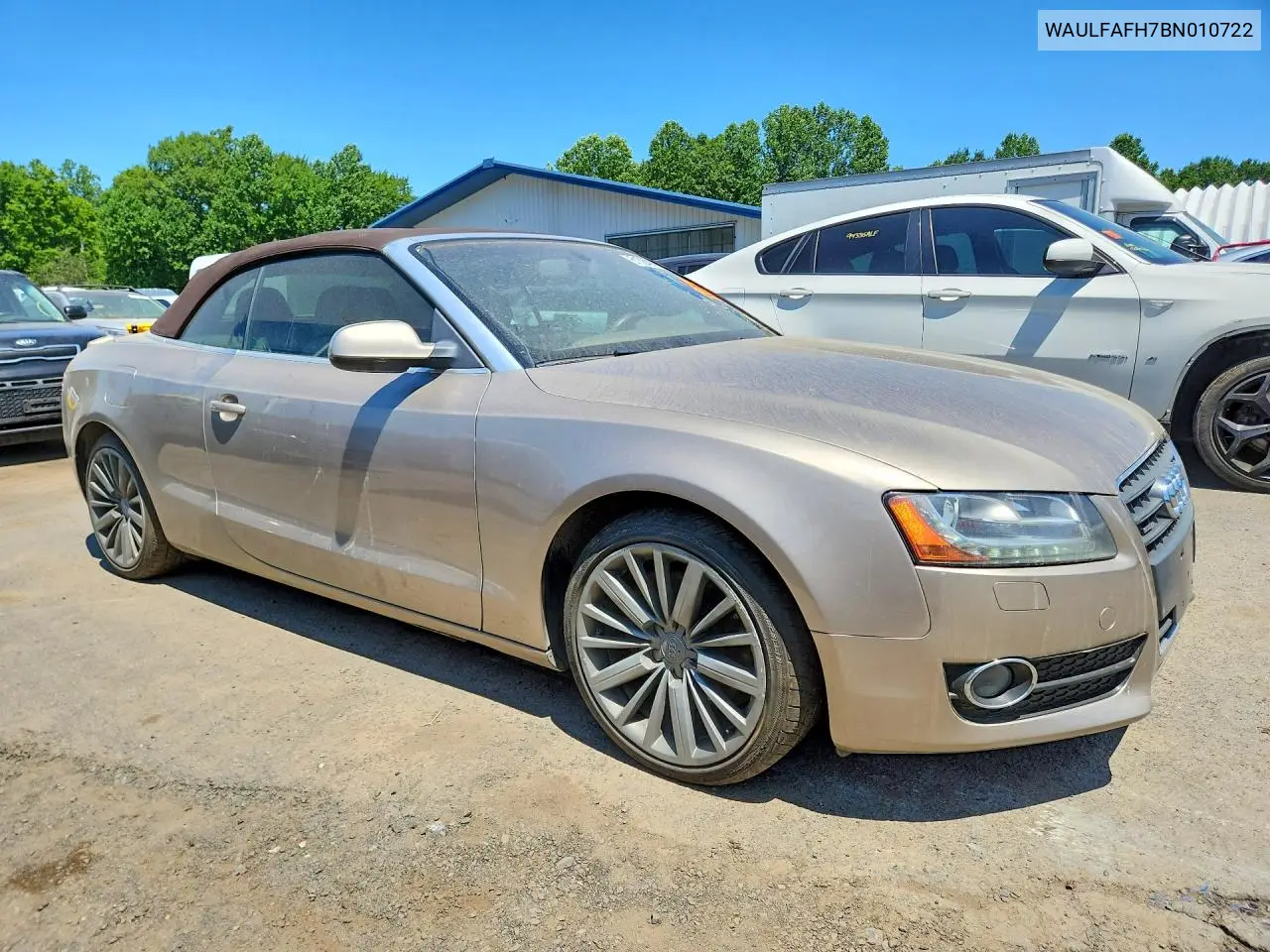 2011 Audi A5 Premium Plus VIN: WAULFAFH7BN010722 Lot: 61384906