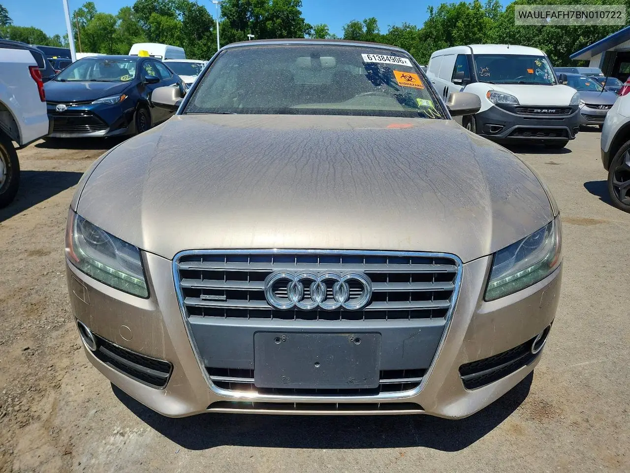 2011 Audi A5 Premium Plus VIN: WAULFAFH7BN010722 Lot: 61384906
