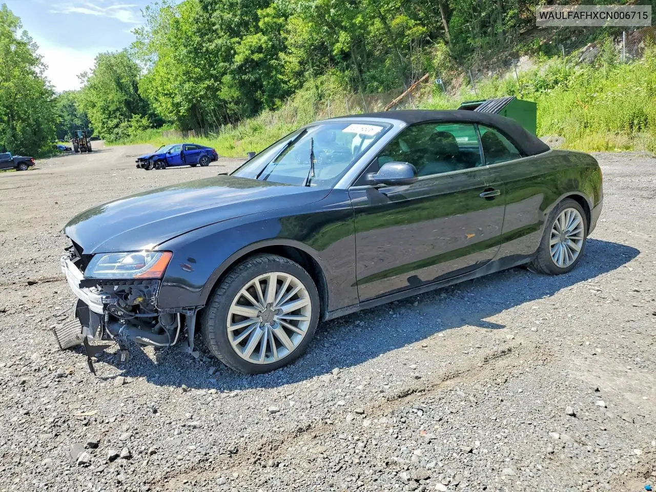 2012 Audi A5 Premium Plus VIN: WAULFAFHXCN006715 Lot: 60379306