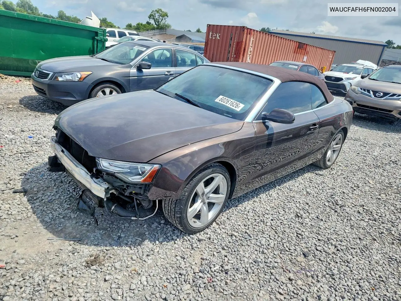 2015 Audi A5 Premium VIN: WAUCFAFH6FN002004 Lot: 60261626