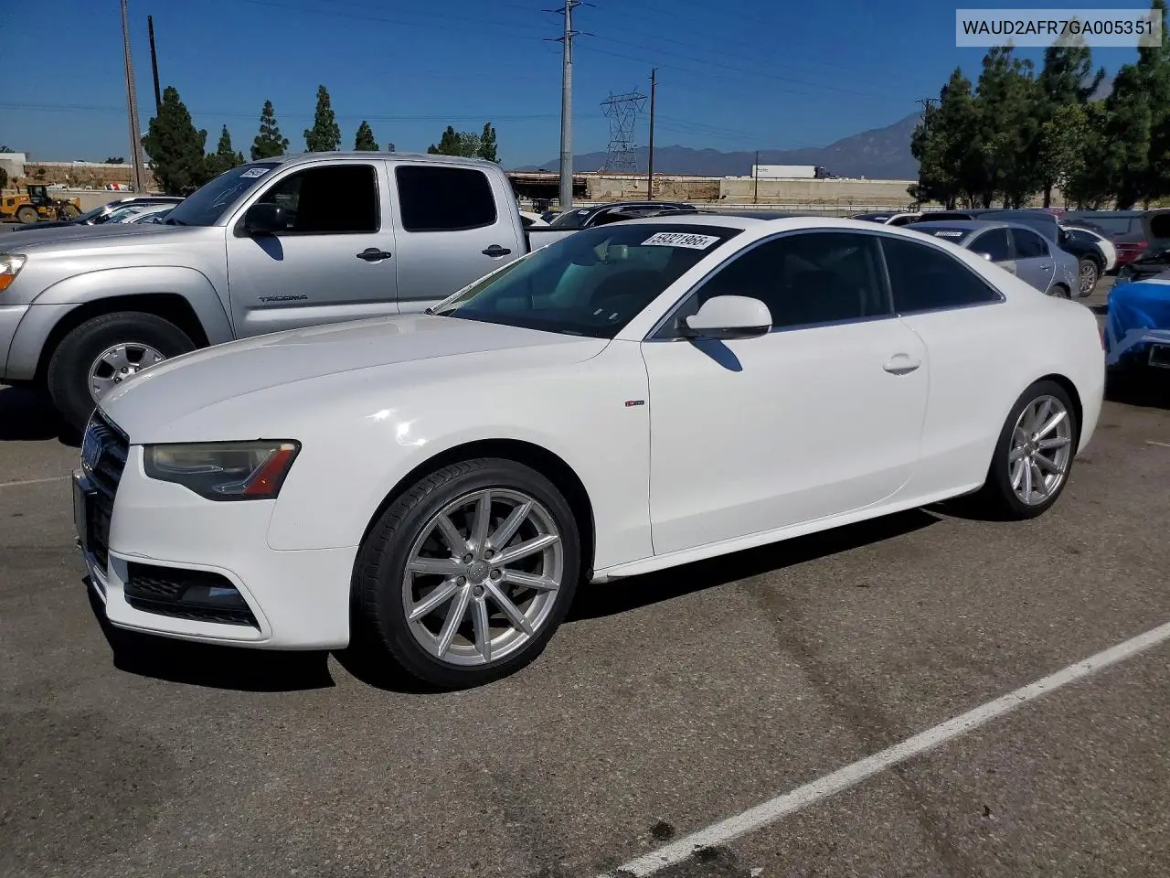 2016 Audi A5 Premium Plus S-Line VIN: WAUD2AFR7GA005351 Lot: 59321966