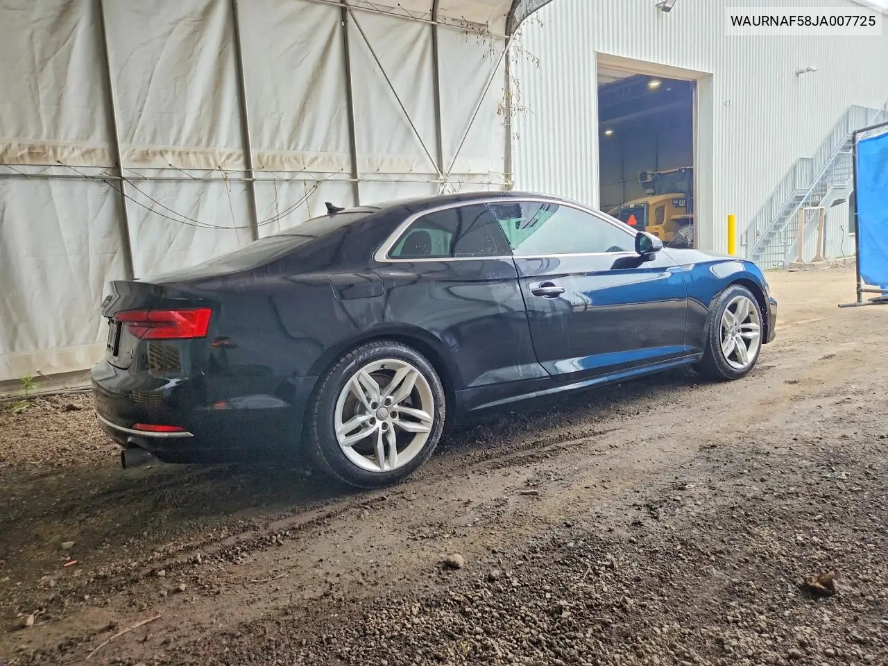 2018 Audi A5 Prestige VIN: WAURNAF58JA007725 Lot: 57158496