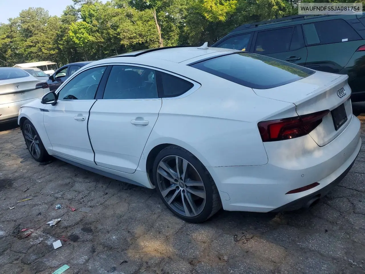 2018 Audi A5 Prestige S-Line VIN: WAUFNDF55JA081754 Lot: 58527106