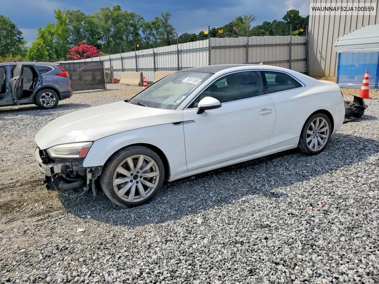 2018 Audi A5 Premium VIN: WAUNNAF52JA100559 Lot: 59261386