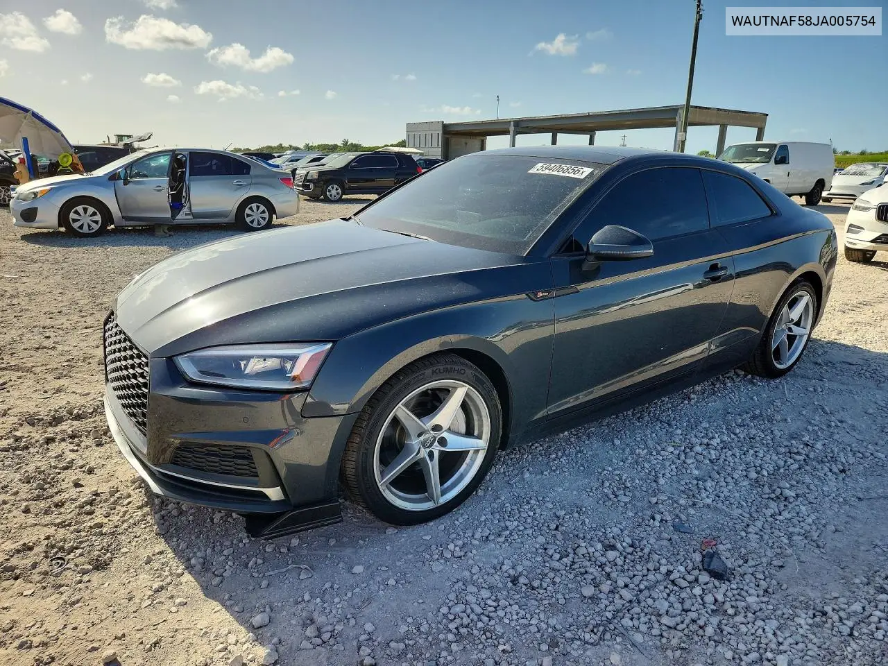 2018 Audi A5 Premium Plus S-Line VIN: WAUTNAF58JA005754 Lot: 59406856