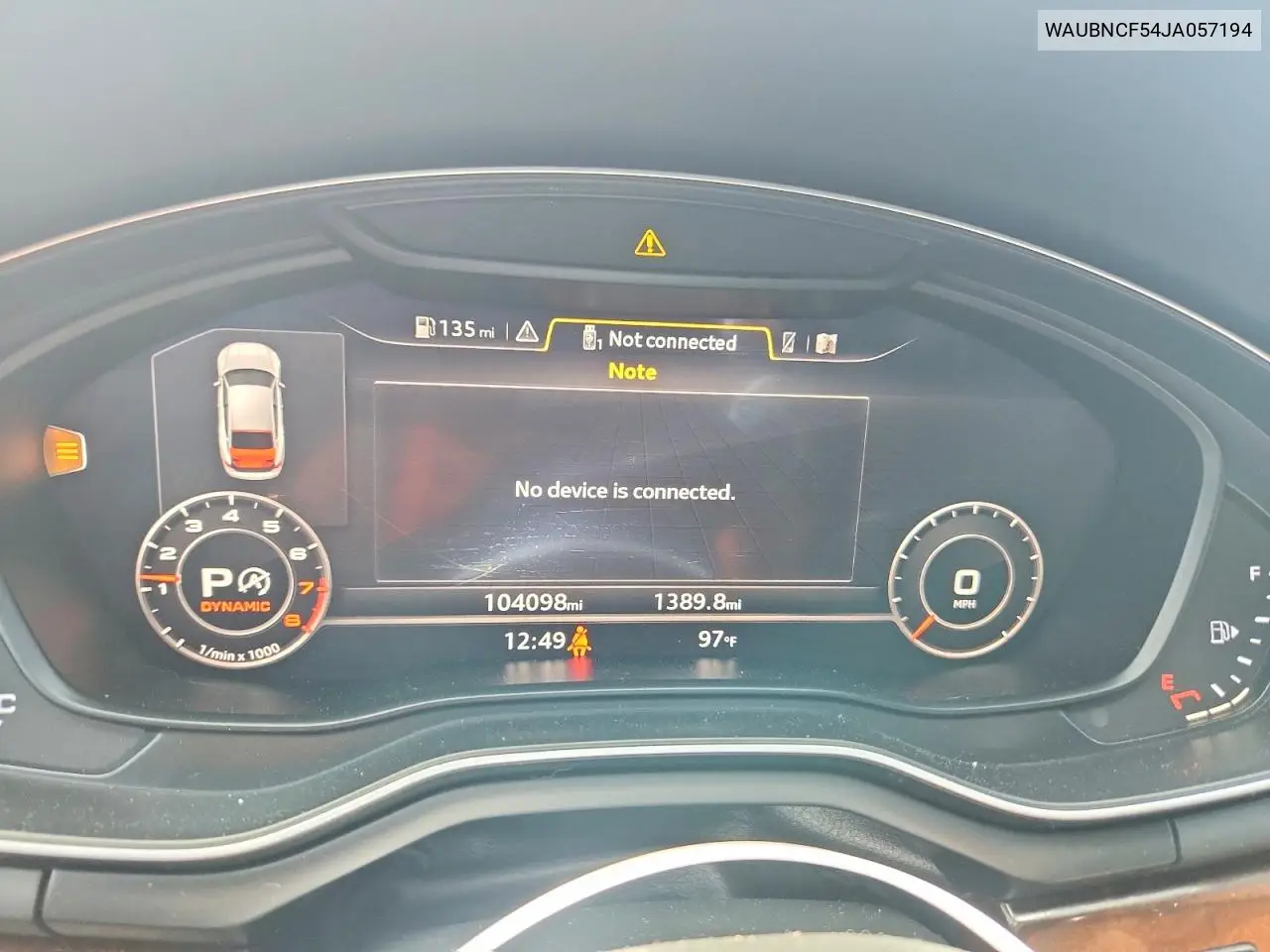 2018 Audi A5 Premium Plus VIN: WAUBNCF54JA057194 Lot: 59622436