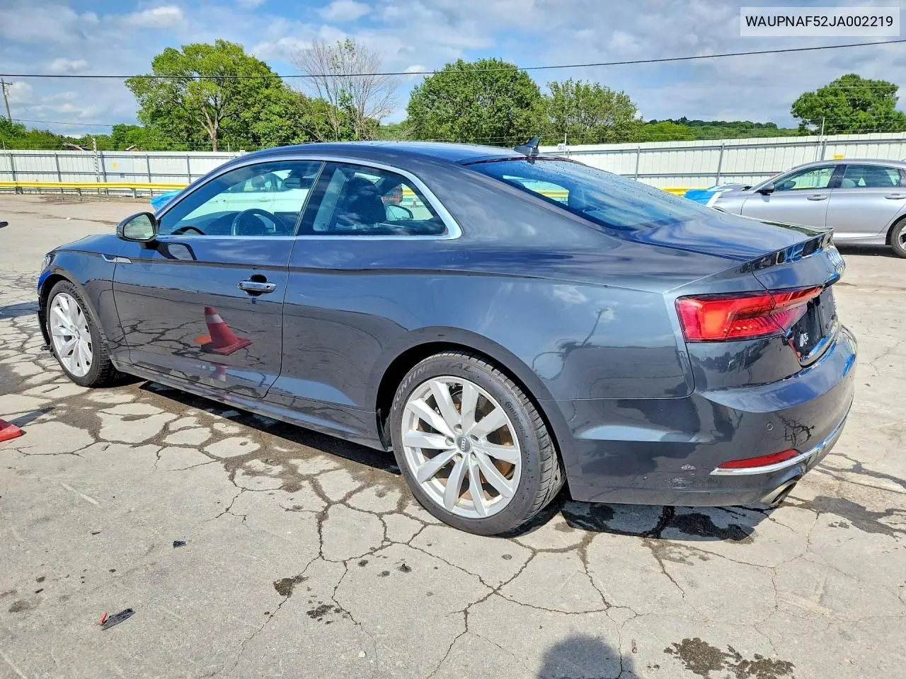 2018 Audi A5 Premium Plus VIN: WAUPNAF52JA002219 Lot: 60027666