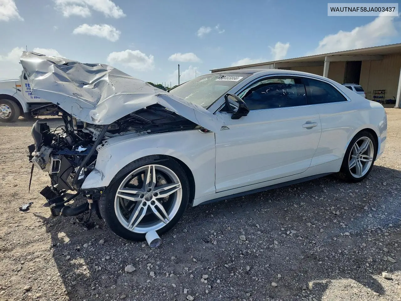 2018 Audi A5 Premium Plus S-Line VIN: WAUTNAF58JA003437 Lot: 60465866