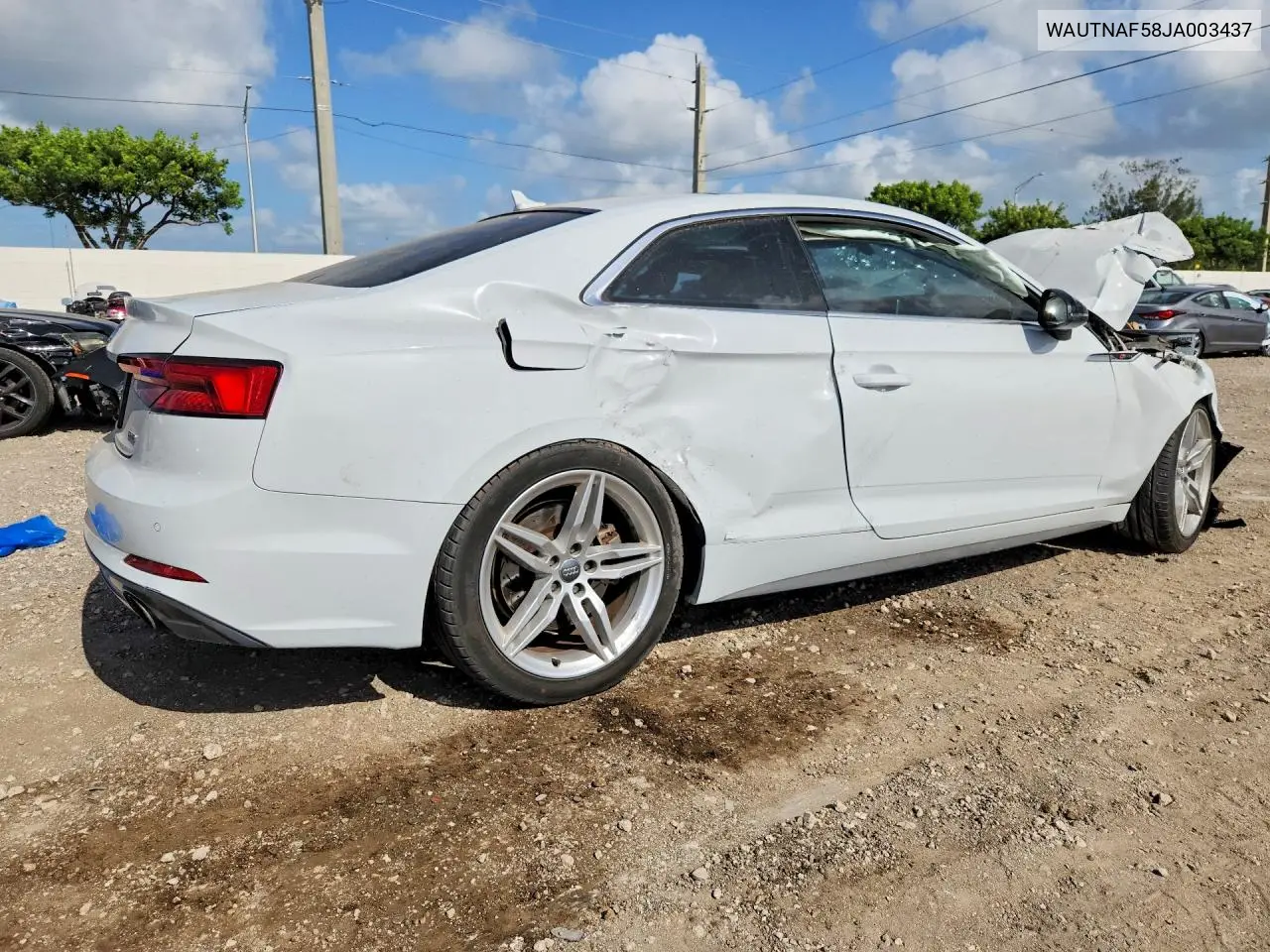 2018 Audi A5 Premium Plus S-Line VIN: WAUTNAF58JA003437 Lot: 60465866