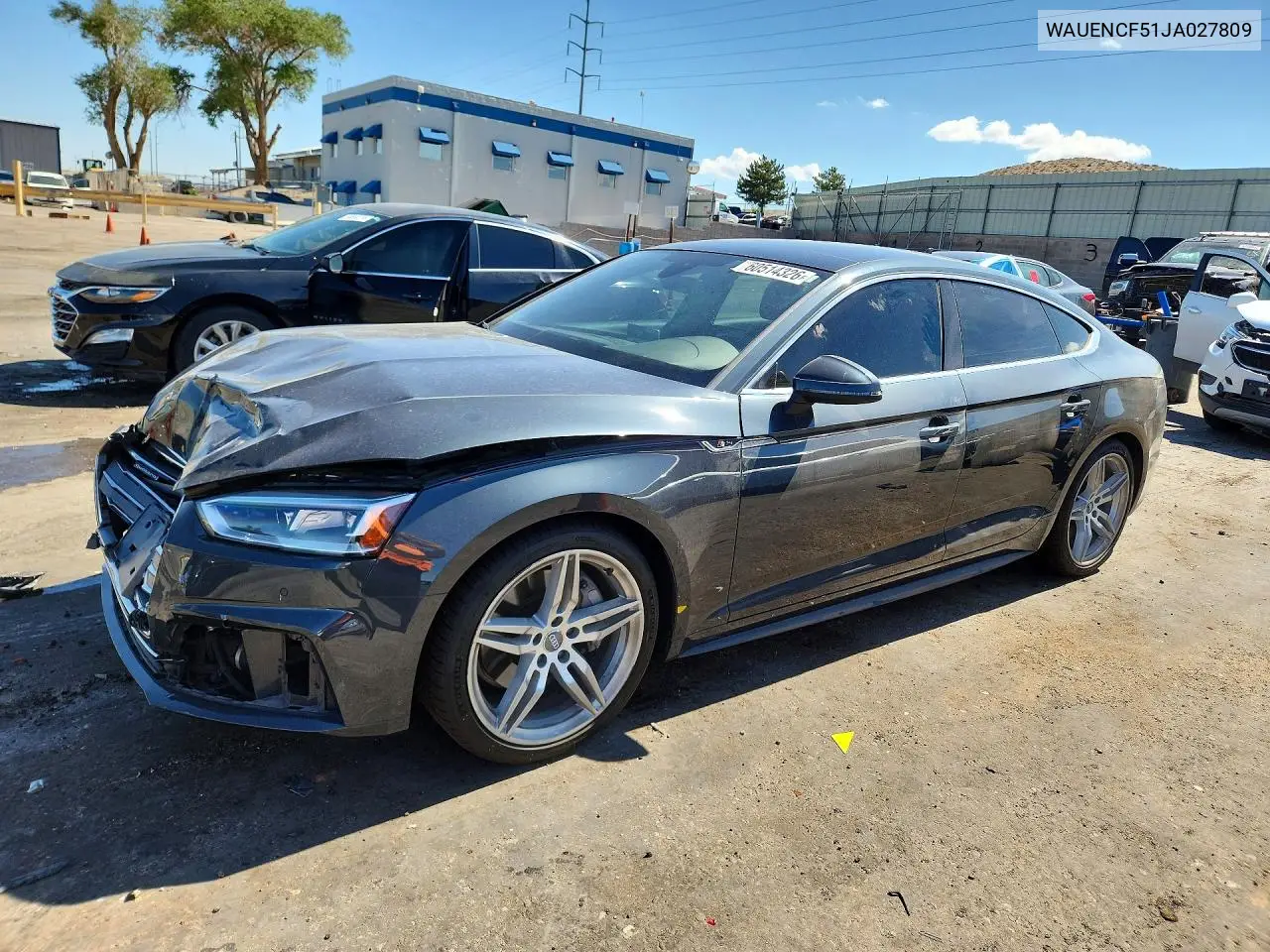 2018 Audi A5 Premium Plus S-Line VIN: WAUENCF51JA027809 Lot: 60514326