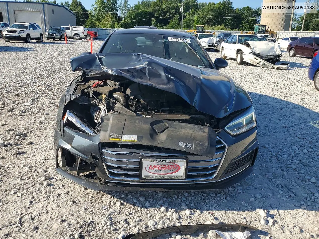 2019 Audi A5 Premium S Line VIN: WAUDNCF58KA090483 Lot: 59991256