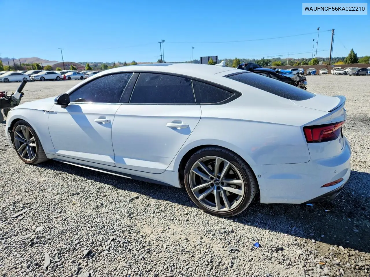 2019 Audi A5 Prestige S-Line VIN: WAUFNCF56KA022210 Lot: 60025676