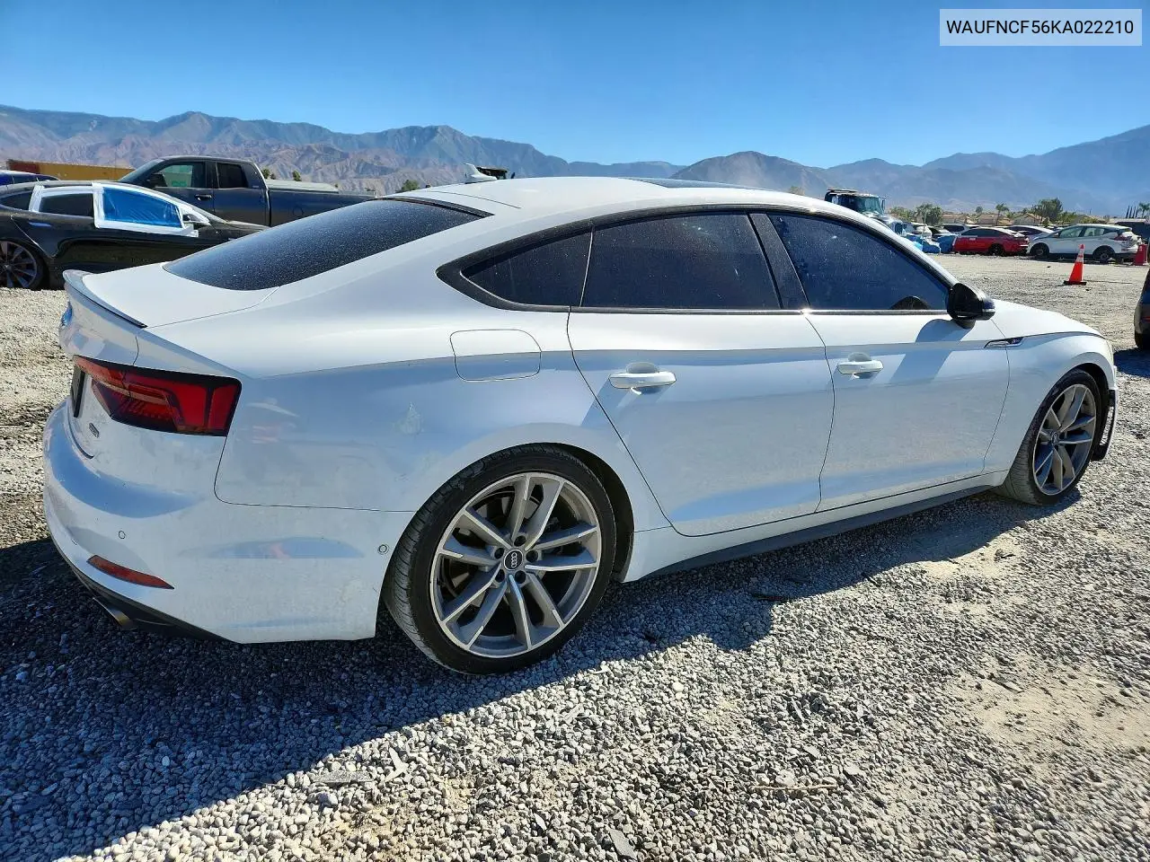 2019 Audi A5 Prestige S-Line VIN: WAUFNCF56KA022210 Lot: 60025676