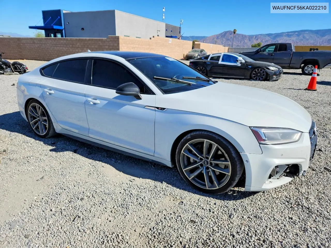 2019 Audi A5 Prestige S-Line VIN: WAUFNCF56KA022210 Lot: 60025676