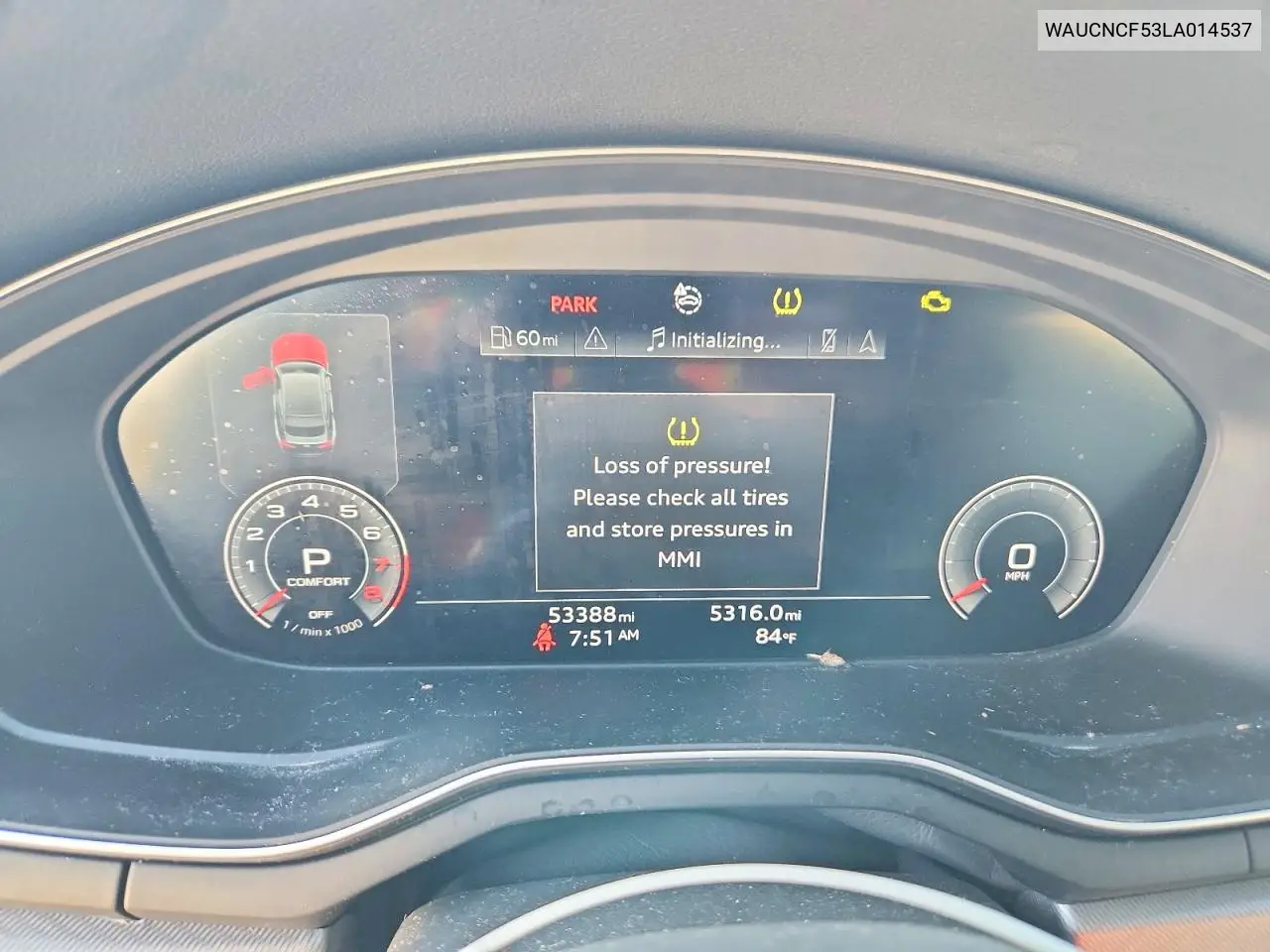 2020 Audi A5 Premium Plus VIN: WAUCNCF53LA014537 Lot: 60833016