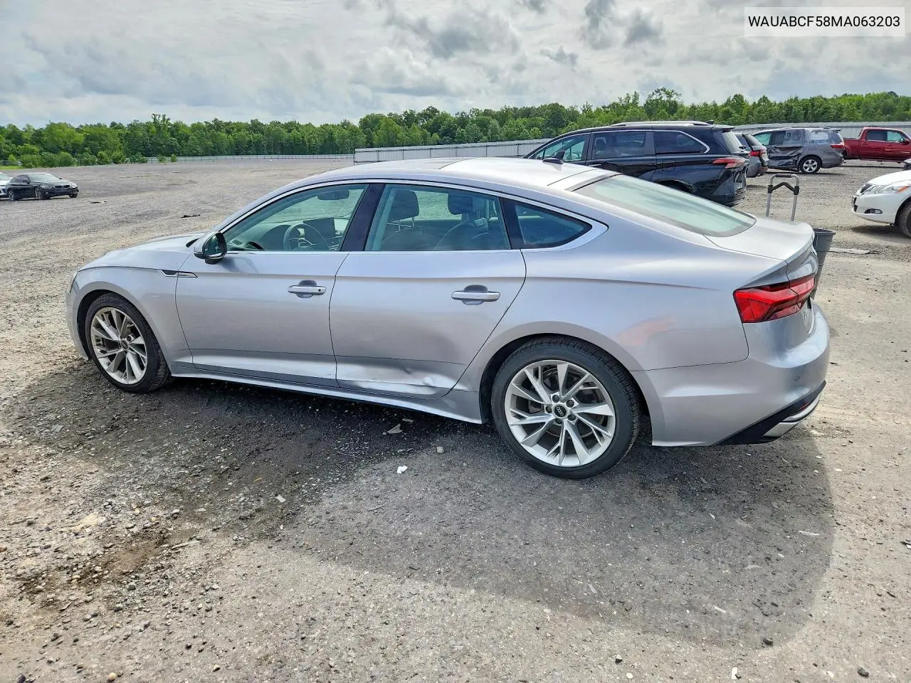 2021 Audi A5 Premium 40 VIN: WAUABCF58MA063203 Lot: 60783216