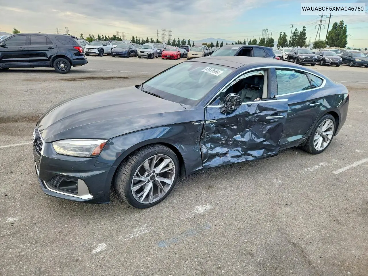 2021 Audi A5 Premium 40 VIN: WAUABCF5XMA046760 Lot: 61535666