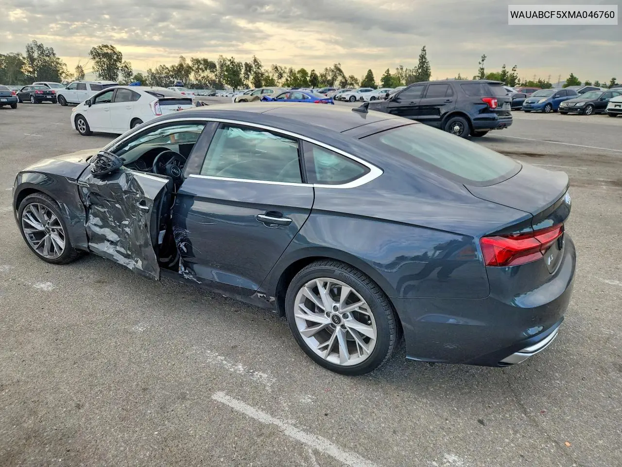2021 Audi A5 Premium 40 VIN: WAUABCF5XMA046760 Lot: 61535666