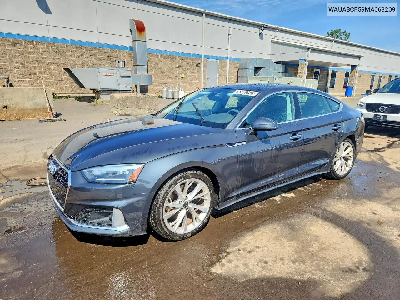 2021 Audi A5 Premium 40 VIN: WAUABCF59MA063209 Lot: 61850086