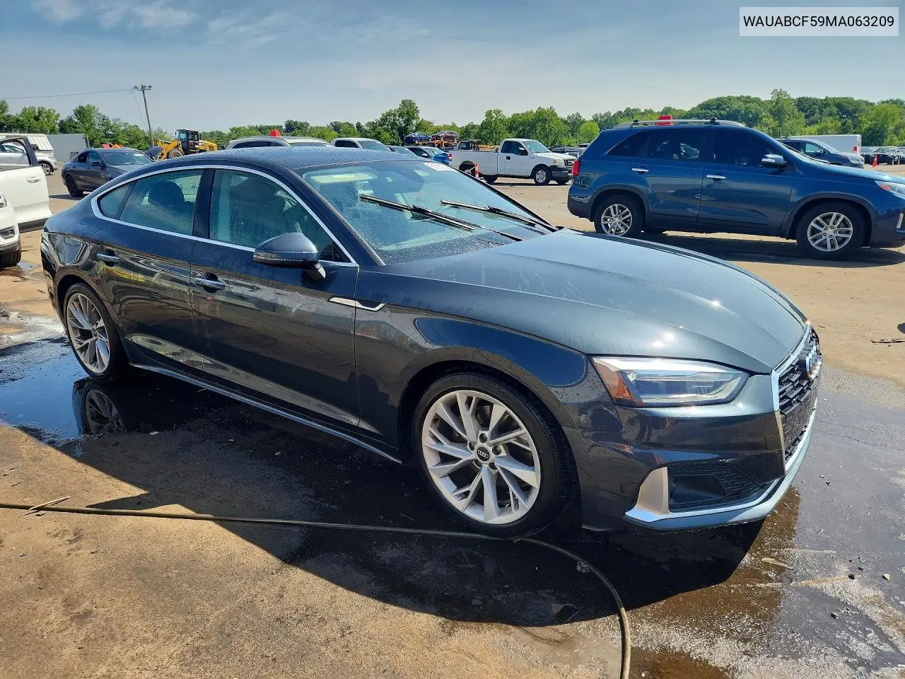 2021 Audi A5 Premium 40 VIN: WAUABCF59MA063209 Lot: 61850086